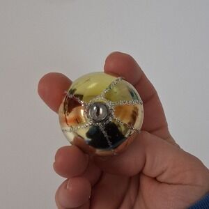 Vintage 1950s Gold Mercury Glass Christmas Ornament Atomic Mid Century Retro